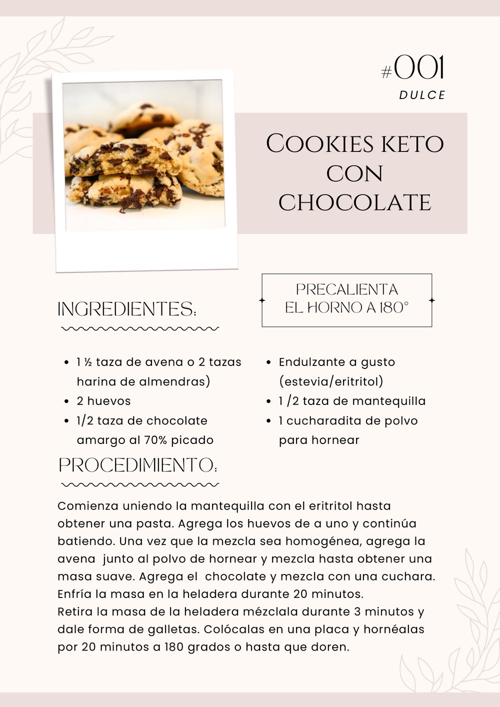 Página de muestra del recetario